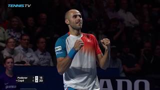 Hot Shot What Didnt Copil Do In This Rally Against Federer In The Basel 2018 Final [upl. by Ayhtin]