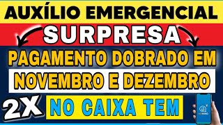 AUXÍLIO EMERGENCIAL SURPRESA PAGAMENTO DOBRADO EM NOVEMBRO E DEZEMBRO  2X PARCELAS NO MESMO MÊS [upl. by Heather]