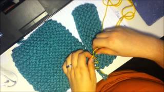 Vertical to horizontal seaming  Garter Stitch [upl. by Damek530]