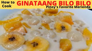 GINATAANG BILO BILO  CREAMY Rice Balls With Langka  Ginataang Halo Halo [upl. by Ahseikan]