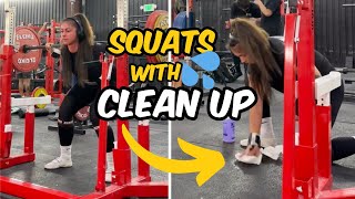 This girl peed her pants while doing squats in the gym [upl. by Odrude716]