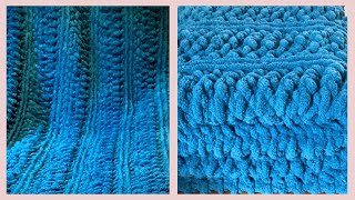 Crochet this Fast Super Soft Blanket with Bernat Blanket Extra Jumbo Yarn EASY [upl. by Xuagram]