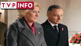 Dudowie na obchodach 11 listopada Co skrywał opatrunek prezydenta [upl. by Notsruht]