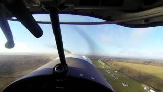 Ikarus C42 Popham Runway 26 takeoff [upl. by Darrin]