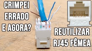 Como reutilizar RJ45 femea  Keystone crimpado errado [upl. by Annawot]