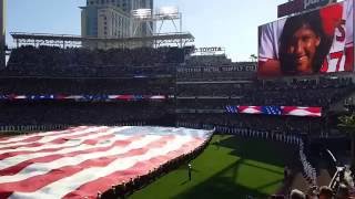 2016 MLB AllStar Game National Anthem with Thunderbird flyover at petco park [upl. by Weidner731]