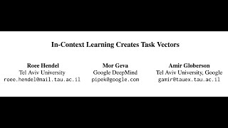 InContext Learning Creates Task Vectors [upl. by Esirahs]