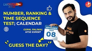 NTSE MAT Exam Preparation  Number Ranking  Time Sequence  Calendar  Stage 1 Strategy  Vedantu [upl. by Kannry]