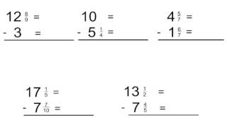 Subtracting Mixed Numbers with Regrouping [upl. by Ramaj]