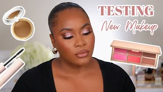 GRWM TESTING NEW MAKEUP FROM SEPHORA SALE FASHION FAIR PATRICK TA RARE BEAUTY  MORE 2021 [upl. by Norford667]