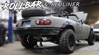 Rally Miata Interior gets BedLined amp quotCagedquot [upl. by Nhguaved]