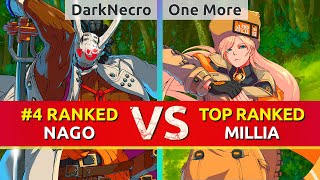 GGST ▰ DarkNecro 4 Ranked Nagoriyuki vs One More TOP Ranked Millia High Level Gameplay [upl. by Laamaj81]