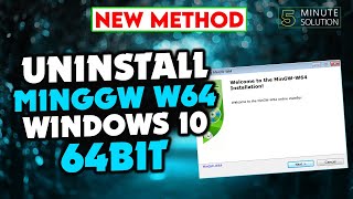 How to uninstall MingW w64 on windows 10 64 bit 2024 [upl. by Alah]