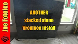 stacked stone fireplace AGAIN [upl. by Ahsemit]