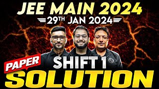 JEE Main 2024 Paper DiscussionSolution ATTEMPT 1  29th January  SHIFT 1 ⚡️ [upl. by Body]