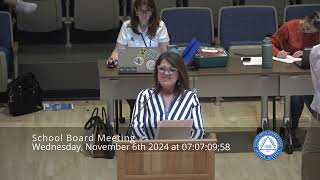 School Board Meeting November 6th 2024 [upl. by Flemings]