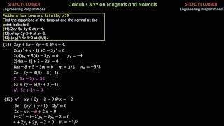 Calculus 399 on Tangents and Normals [upl. by Karub651]