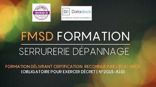 FMSD Formation serrurier dépannage en France certification dÉtat [upl. by Eamon513]