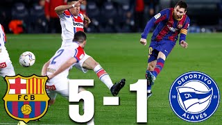 Barcelona vs Alaves 51 La Liga 2021  MATCH REVIEW [upl. by Arlon784]