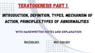 Teratogenesis Part 1 with notes and explanation [upl. by Appolonia]