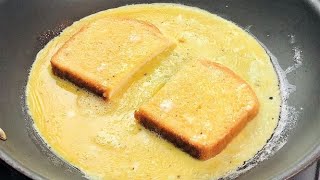 Fast amp Easy Breakfast  How to Make One Pan Egg Sandwich  French Toast Omelette Sandwich [upl. by Dimitri]