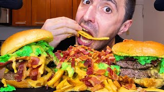 ASMR  HUGE BURGERS amp BACON CHEESE FRIES  MUKBANG  EATING SOUNDS [upl. by Winnie396]