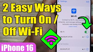 📶 2 Easy Ways to Turn OnOff WiFi on iPhone 1616 Pro Max  iOS 18 [upl. by Amehr]