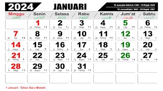 KALENDER TAHUN 2024 LENGKAP DENGAN LIBUR NASIONAL [upl. by Dag939]