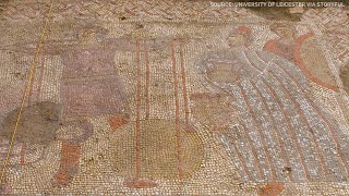 Ancient Roman mosaic discovered beneath UK farmers field [upl. by Alihet575]