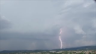 Violent Orage Grêle  9 Impacts en 1 seconde  Time Lapse Lightning [upl. by Asilet323]