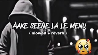 Aake Seene La Le Menu  SlowedReverb  Nueva canción de moda 😡💫🫥 [upl. by Oberstone598]