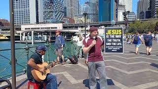 Busker Jasen gives musical background for the Gospel 23092024 [upl. by Varien282]