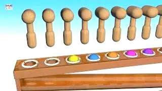 Learn Colors Names With Wooden Ball Hammer  Fun Learning With Toys  3D Video For Beginners [upl. by Reo]