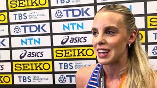 Keely Hodgkinson after 3rd straight global 800 silver at 2023 Worlds [upl. by Einner]