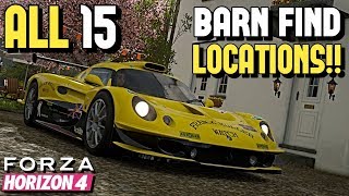 ALL 15 BARN FIND locations in FORZA HORIZON 4 [upl. by Nuahsak]