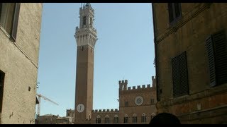 Siena Tuscany Italy Piazza del Campo Torre del Mangia Palazzo Pubblico Palazzo ChigiSaracini [upl. by Geis]