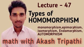 Types of homomorphism in ring  monomorphism epimorphism isomorphism endomorphism automorphism [upl. by Marcel]