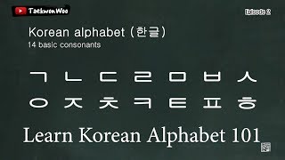 Korean Alphabet Hangul  14 Basic Consonants  Learn to Read and Pronounce Korean  Episode 2 [upl. by Anitram243]