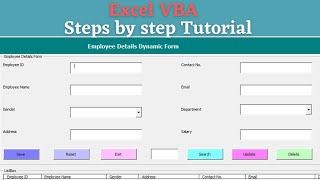 Excel VBA UserForm  Add Data  Reset  Exit  Search  Update  Delete [upl. by Ciri]