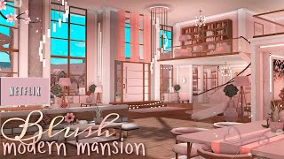 BLOXBURG Blush Modern Family Mansion x OwellCaramel  House build ♡ [upl. by Anaihsat]