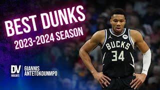 Giannis Antetokounmpo best dunks of the 20232024 season [upl. by Nylecaj]