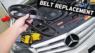 SERPENTINE BELT REPLACEMENT MERCEDES C250 C200 C180 E250 E200 SLK200 SLK250 [upl. by Yehsa]