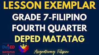 LESSON EXEMPLAR  FILIPINO 7 MATATAG CURRICULUM [upl. by Ozmo]