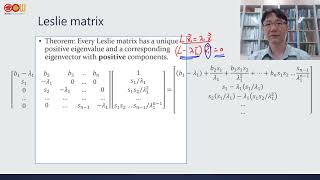 Lec54 應用數學線性代數 Population Growth、Leslie matrix、PerronFrobenius Theorem [upl. by Segroeg]