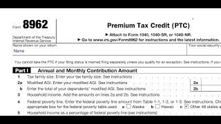 How to fill out 8962 PTC Obama Care for 2020 for a single person [upl. by Arahk]