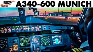 Piloting Airbus A340600 Munich to Joburg  Cockpit Views [upl. by Towers]