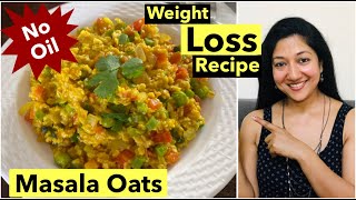 Masala Oats Recipe Masala Vegetable Oats Recipes for Weight Loss  No Oil  Aarums Kitchen [upl. by Ellennej]