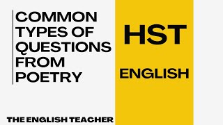 HSTHSA ENGLISH 10 Types of Questions from Poetry [upl. by Carolann690]