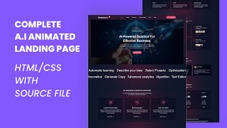 Complete AI Landing Page Landing Page with HTML amp CSS Source Files [upl. by Rajewski575]