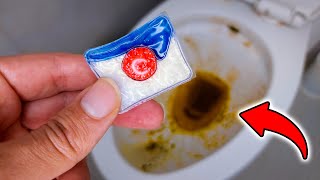 Powerful Toilet Bowl Cleaning Hack With Dishwasher Tablets  Say hello to eternal toilet bowl shine [upl. by Meeki]